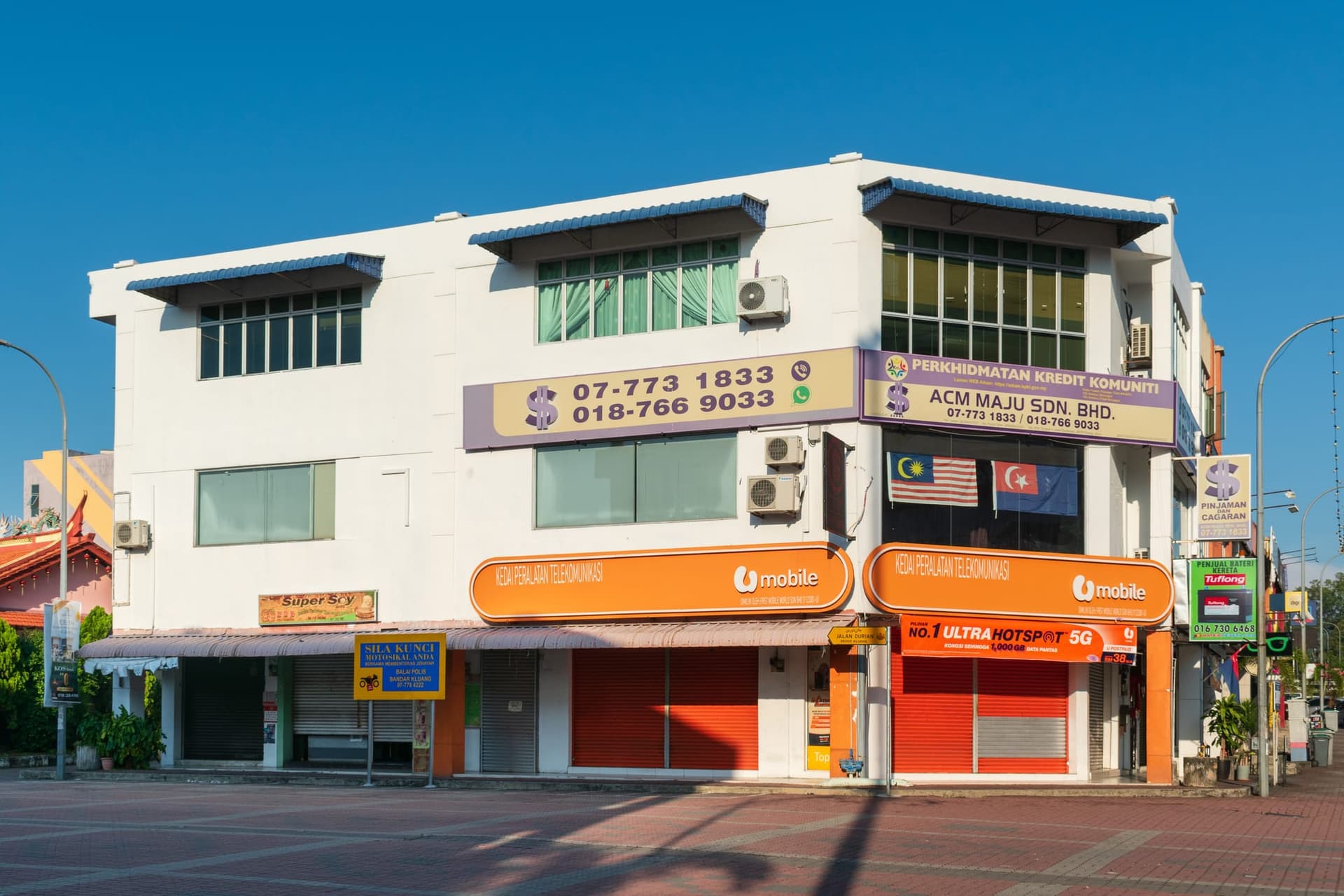 Shophouses in the centre of Kluang town